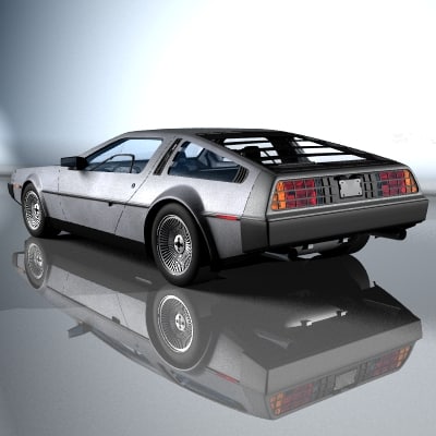 delorean car automobile 3d model