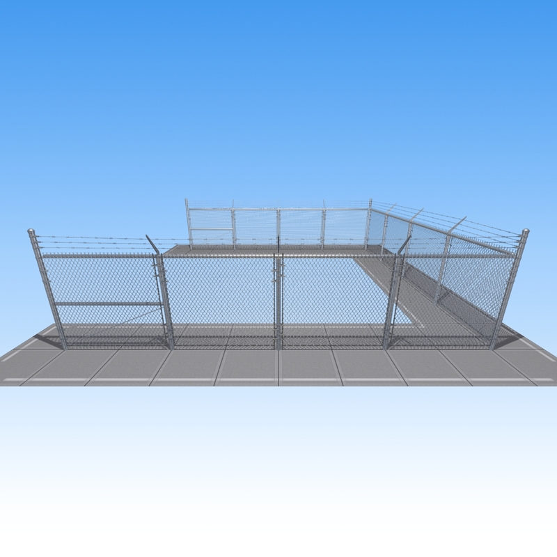 chain link fence 3d model