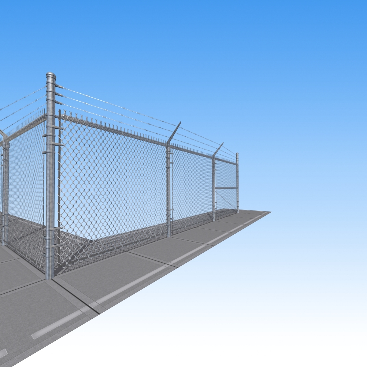 chain link fence 3d model