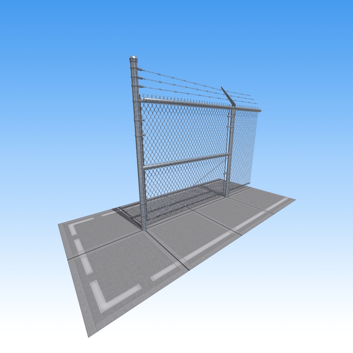 chain link fence 3d model
