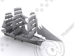 merchant ship 3d model