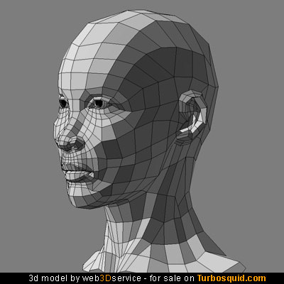 3d asian female head