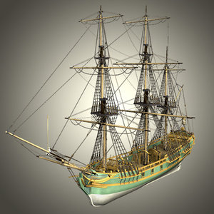 ship naval french 3d model