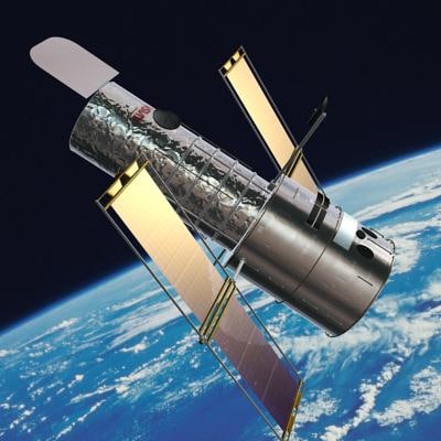 3d hubble telescope satellite model