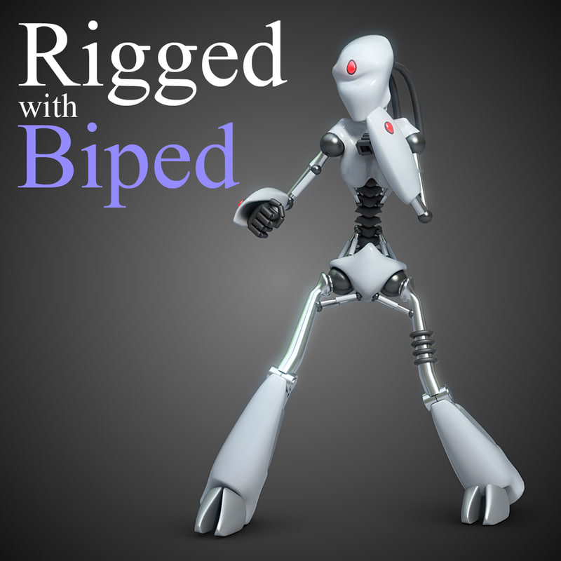 robot rigged biped 3d model