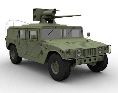 humvee m242 bushmaster 3d model