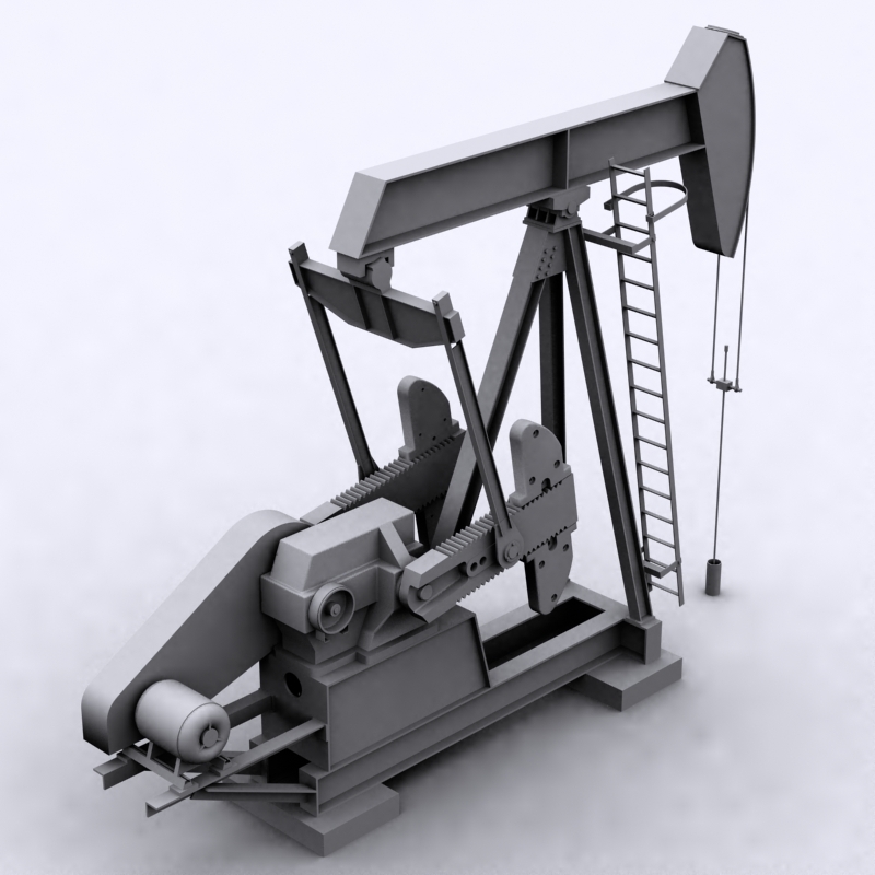 oil field pumping unit 3d model