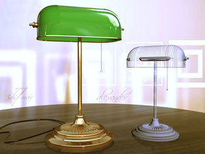 3d model standard banker lamp