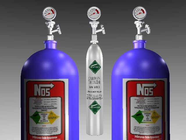 free nitrous bottles co2 3d model