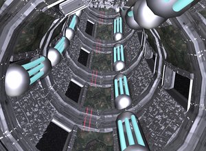 3d interior space station model