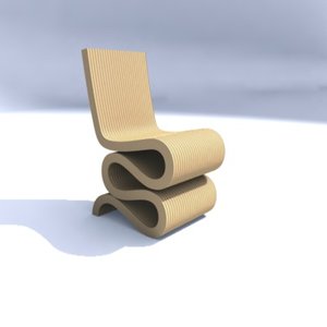 3d max gehry wiggle chair