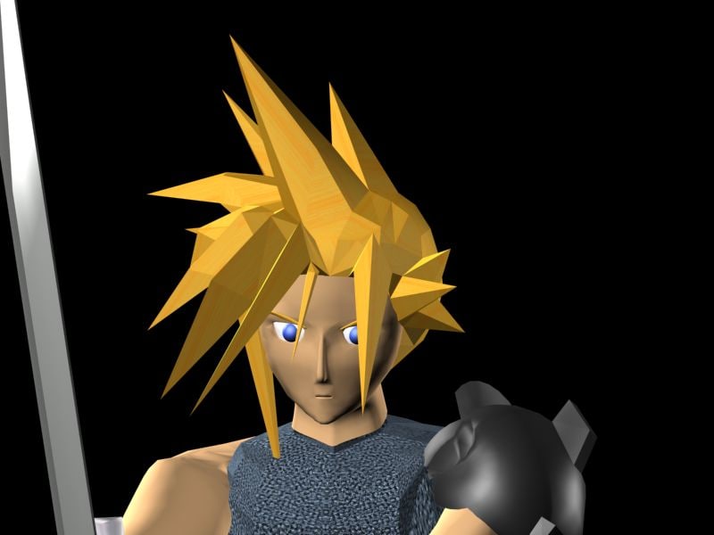 Клауд 3.5. Cloud Strife Blender.