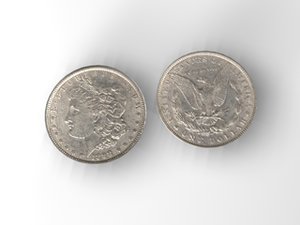 3d model morgan silver dollar