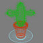 3d cactus pottery model