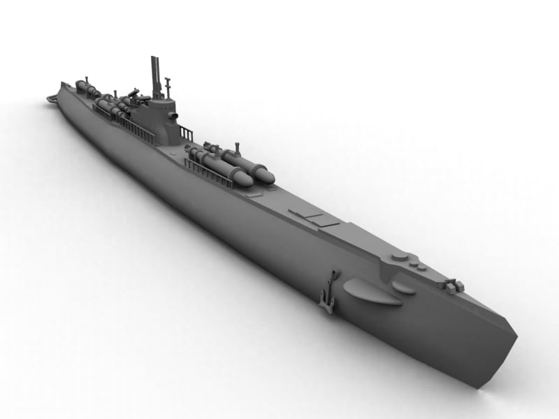 3d ww2 japanese submarine i58