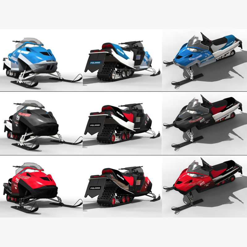 polaris fusion900 snowmobile 3d model