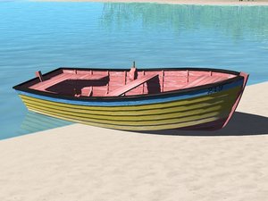 3d model wooden fishing boat