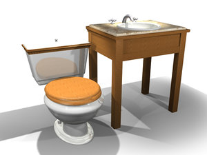 3d model american enfield toilet sink