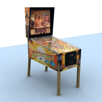 3d model of pinball indiana jones