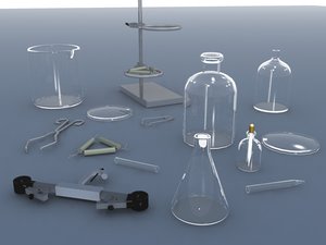 chemistry set flask pipet 3d model