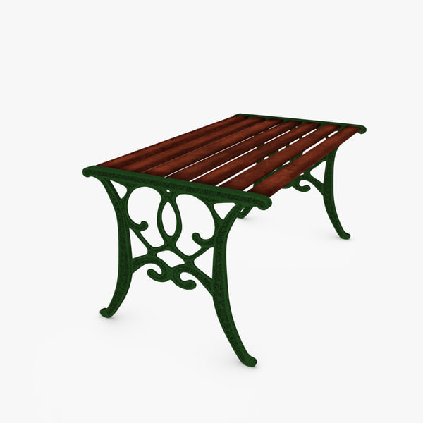 3d cast iron garden table model