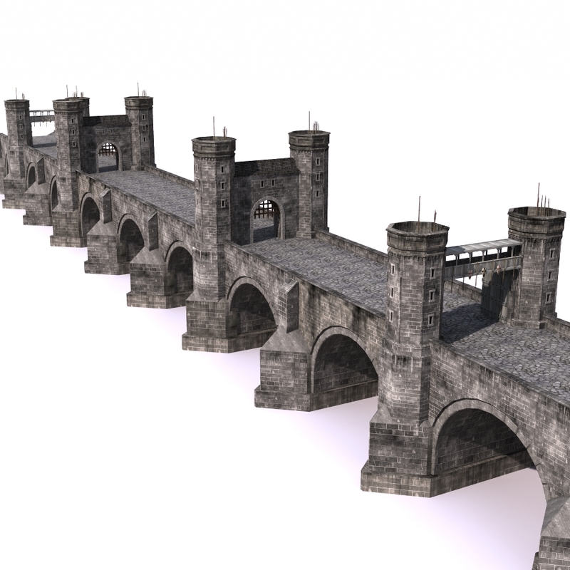 3d Medieval Bridge Model   3d Medieval Bridge Model DHQ 