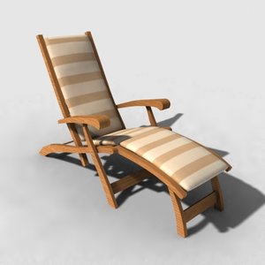 steamer chair lounger 3d model