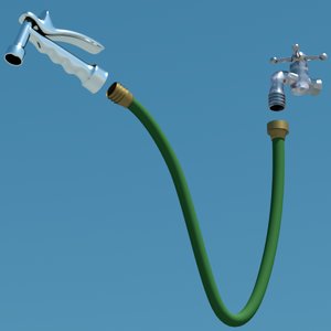 garden spigot hose spray 3d model