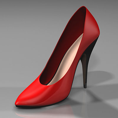 3d model of a high heel shoes free printable download stl file