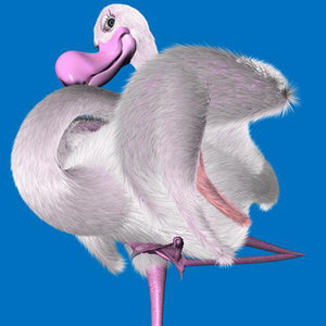 3d model flamingo bird
