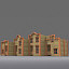 western cartoon buildings 3d model