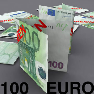 100 euro 3d model