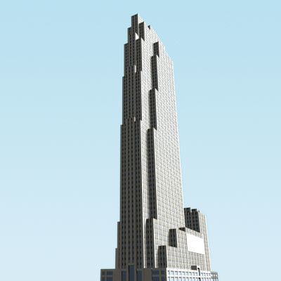 3d model of general electric building rockefeller