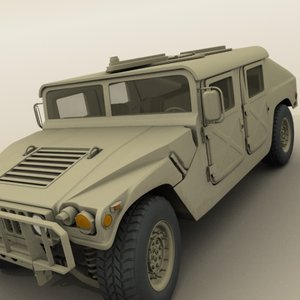 realistic hmmwv military humvee 3d model