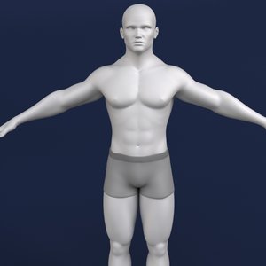polygonal male character human 3d model