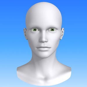 3d polygonal female head model