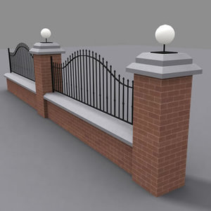 fence wall fe 3d model