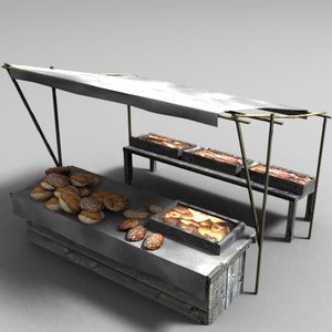 3d marketplace stall model