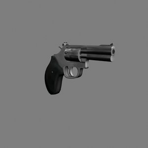 357 magnum hand gun 3d model