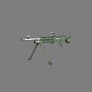m240 machine gun 3d max