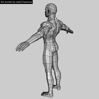 polygonal athletic male 3d model