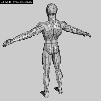 polygonal athletic male 3d model