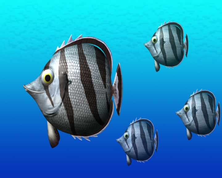 3d model banded butterfly fish