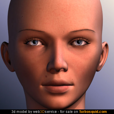 beautiful female head skin 3d model