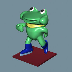 cartoon frog 3d model