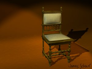 3d old victorian chair antique model