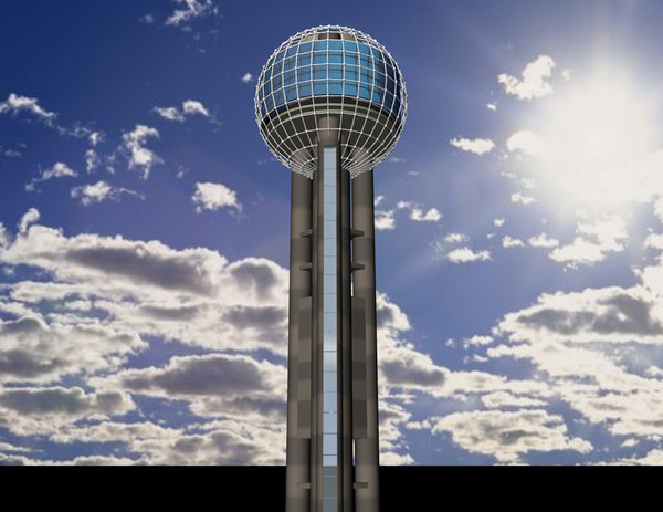 3ds max reunion tower dallas texas