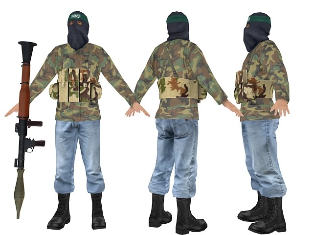 terrorist character 3d model