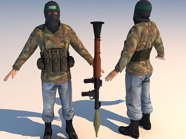 terrorist character 3d model