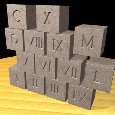 roman numerals blocks 3d model